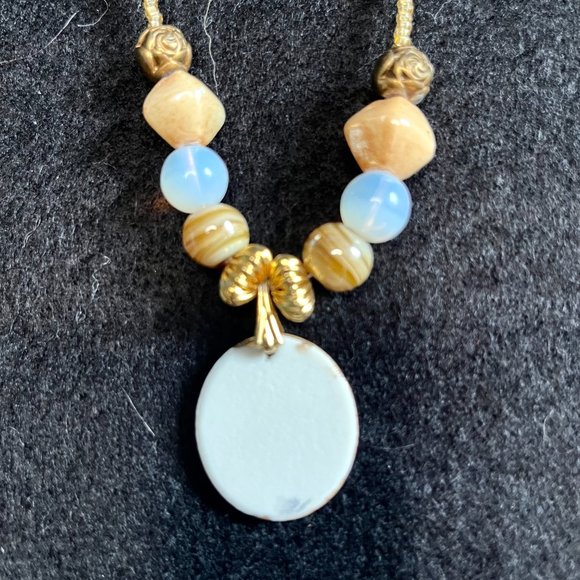 Distinctive Beaded Necklace with Bear Totem Fetish and Painted Pendant - Picture 8 of 8